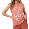 Project Social T Support Your Local Watering Hole Tank Top In Vintage Coral In Multi