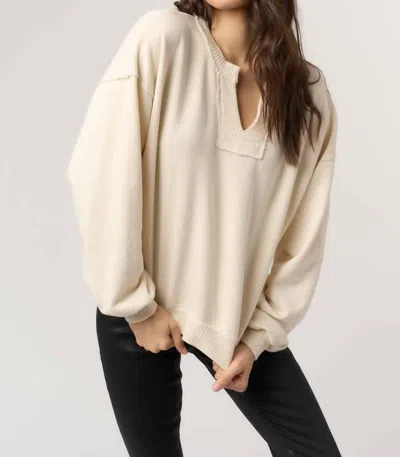 Project Social T Tahlia Notch Neck Sweatshirt In Cream In Neutral