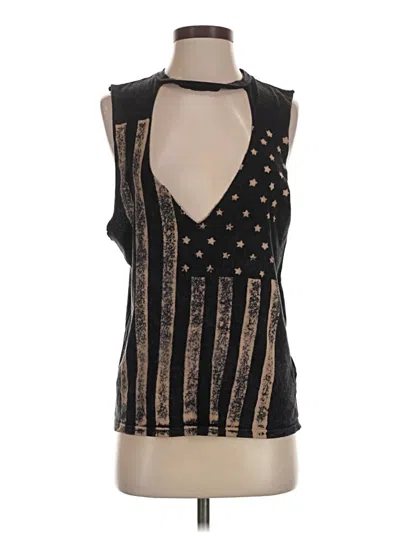 Pre-owned Project Social T Tank Top Gold Halter Neckline Tops