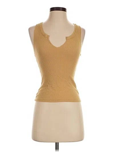 Pre-owned Project Social T Tank Top Gold Halter Neckline Tops