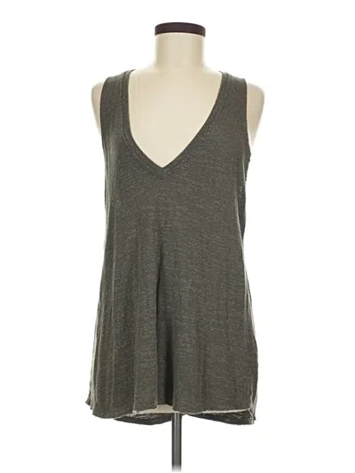 Pre-owned Project Social T Tank Top Gray Plunge Neckline Tops