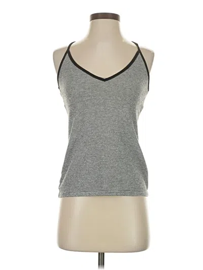 Pre-owned Project Social T Tank Top Gray Stripes Pattern Halter Neckline Tops