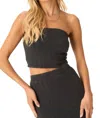 Project Social T Tetsu Textured Rib Tube Top In Black In Black