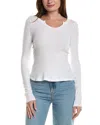 Project Social T The Comeback Notch Neck Top In White