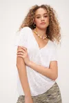 Project Social T Sophia Pocket V Neck Tee In White