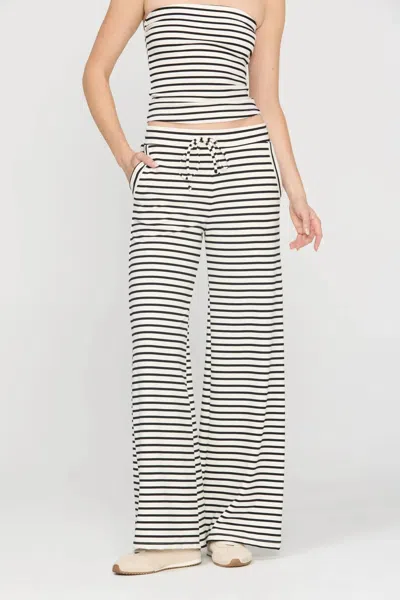 Project Social T Thea Striped Pant In Ivory/black