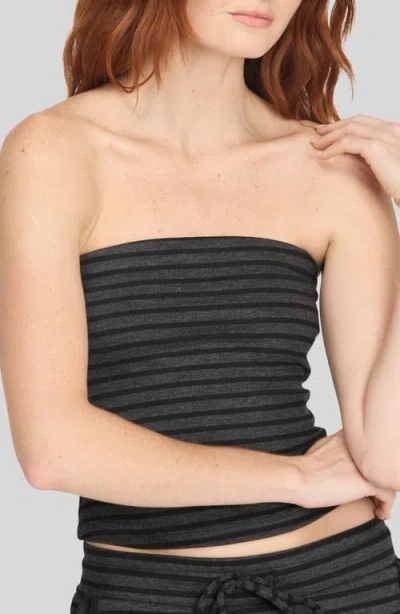 Project Social T Thea Striped Tube Top In White