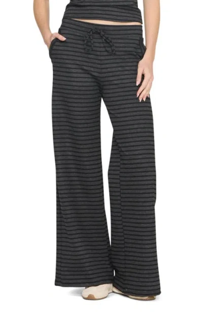 Project Social T Thea Striped Wide Leg Pants In Pink