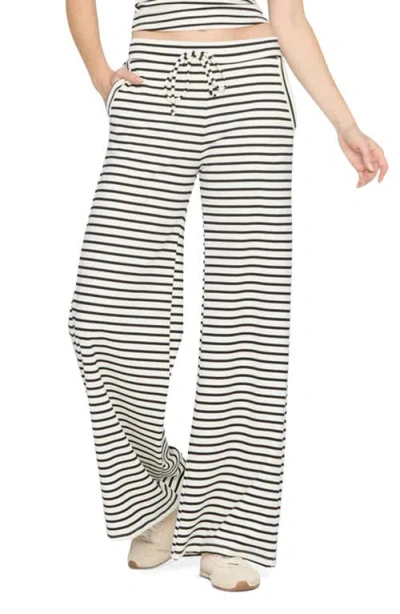 Project Social T Thea Striped Wide Leg Pants In White