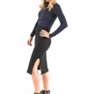 Project Social T Throw And Go Sweater Rib Midi Skirt In Black In Black