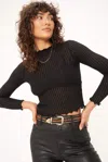 Project Social T Too Close Cozy Mock Neck Fitted Long Sleeve In Black