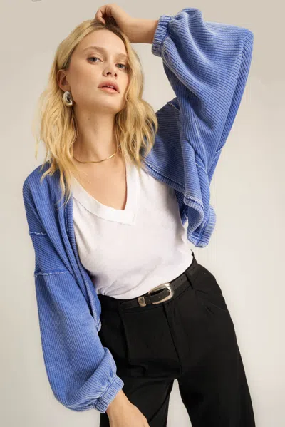 Project Social T Too Cool Seamed Burnout Shrug In Blue