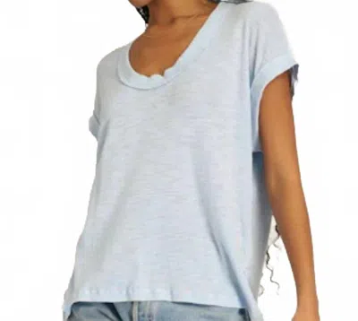 Project Social T Too Deep Washed Scoop Neck Tee In Blue Dusk In White