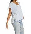 Project Social T Too Deep Washed Scoop Neck Tee In Mw Blue Dusk In Blue