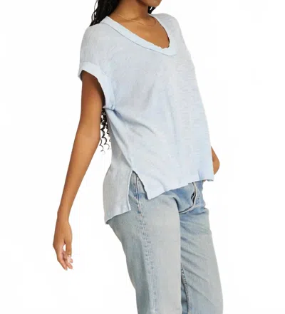 Project Social T Too Deep Washed Scoop Neck Tee In Mw Blue Dusk