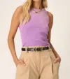 Project Social T Topaz Sun Faded Rib Tank Top In Purple Magic In Pink