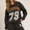 Project Social T Touchdown Sweatshirt Top In Vintage Black In Black