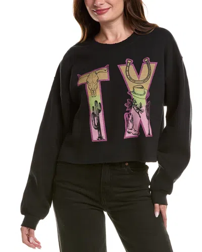 Project Social T Tx Raw Hem Sweatshirt In Black