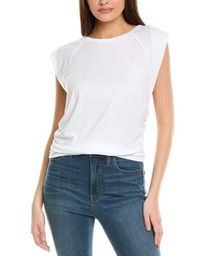 Project Social T Upstate Exaggerated Shoulder Top In White