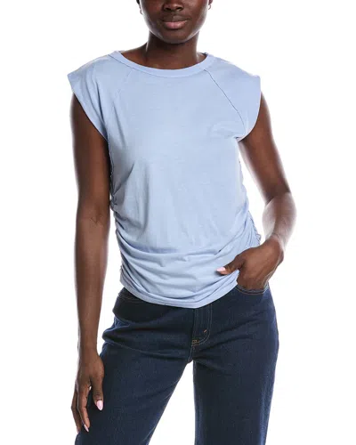 Project Social T Upstate Exaggerated Shoulder Top In Blue