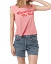 Project Social T Vacation Por Favor Tank Top In Peony Pink In Pink