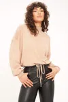 Project Social T Veda Cozy Mock Neck In Brown
