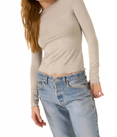 Project Social T Vera Long Sleeve Top In Heather Grey In Gray