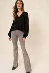 Project Social T Vinessa Notch Neck Brushed Thermal Top In Black