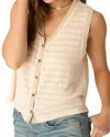 Project Social T Viva Button Front Sweater Tank In Chalk