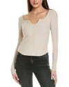 Project Social T Voyager Notch Rib Top In Neutral