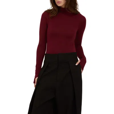 Project Social T Westwood Mock Neck T-shirt In Burgundy