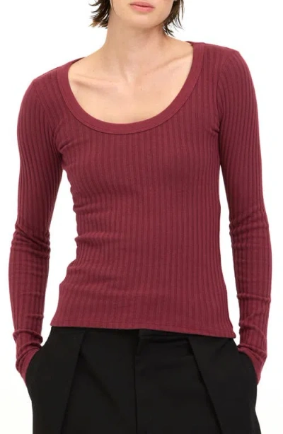 Project Social T What's The Scoop Rib Top In Dark Cherry