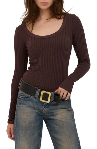 Project Social T What's The Scoop Rib Top In Dark Mocha