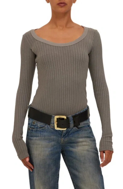 Project Social T What's The Scoop Rib Top In Slate
