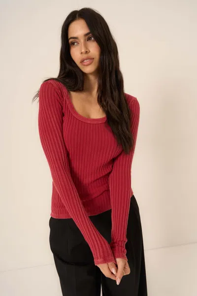 Project Social T What's The Scoop Washed Rib Long Sleeve In Multi