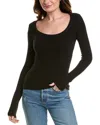 Project Social T Mae Textured V-neck Top In Black