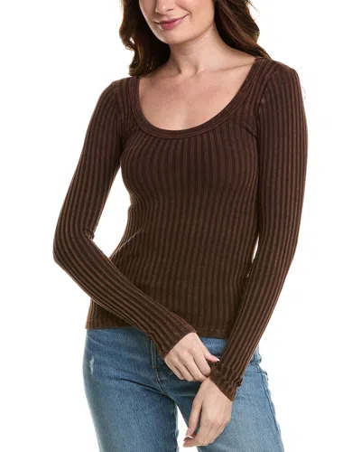 Project Social T What's The Scoop Washed Rib Top In Brown
