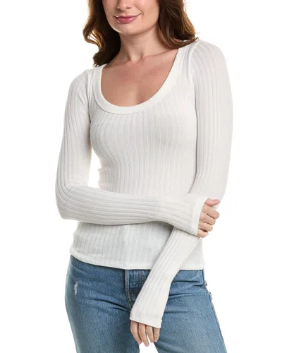 Project Social T What's The Scoop Washed Rib Top In White
