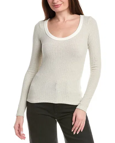 Project Social T What's The Scoop Washed Rib Top In White