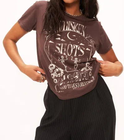 Project Social T Whiskey Shots Tee In Rich Oak In Brown