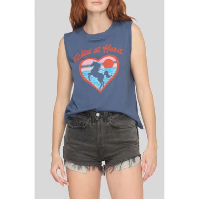 Project Social T Wild At Heart Tank In Blue