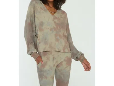 Project Social T Wilderness Tie Dye Thermal Hoodie In Olive Tie Dye In Multi