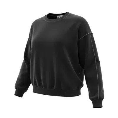 Project Social T Women's Contrast Stitch Crewneck Sweatshirt In Black