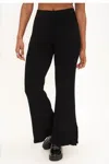 Project Social T Women's Sure Shot Side Slit Sweater Rib Pant In Black In Black