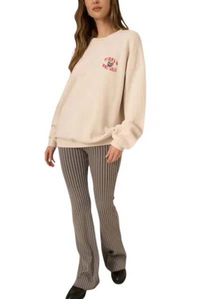 Project Social T World Bike Week Sweatshirt In Vintage White In Brown