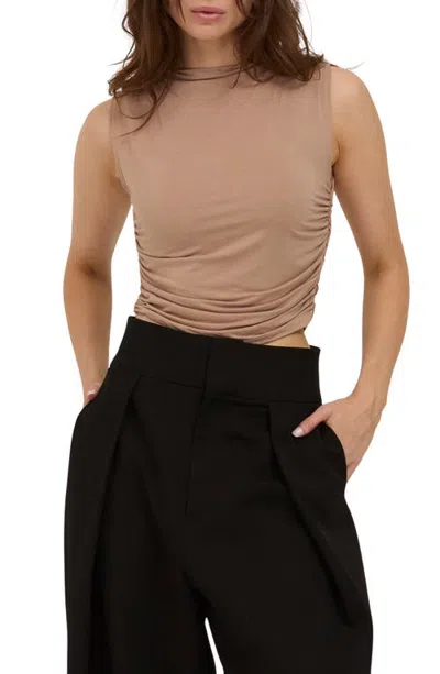 Project Social T Wyatt Ruched Side Tank In Brown