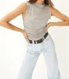 Project Social T Wyatt Ruched Side Tank In Heather Grey In Gray