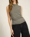 Project Social T Wyatt Ruched Tank In Charcoal