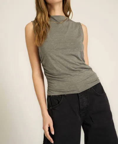 Project Social T Wyatt Ruched Tank In Charcoal