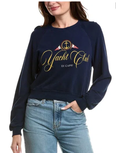 Project Social T Yacht Club Shrunken Sweatshirt In Navy In Blue